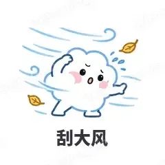 刮大风 - 天气小云朵表情