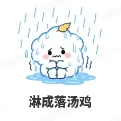 淋成落汤鸡 - 天气小云朵表情