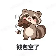 钱包空了 - 求生欲小浣熊表情