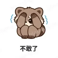 不敢了 - 求生欲小浣熊表情