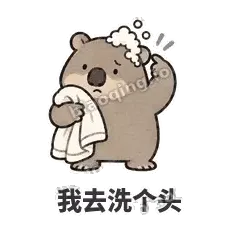 我去洗个头 - 手忙小袋熊表情