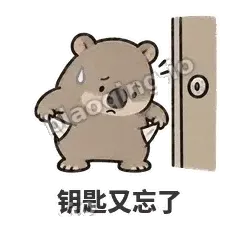 钥匙又忘了 - 手忙小袋熊表情