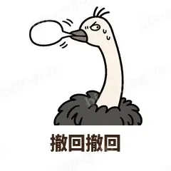 撤回撤回 - 心虚鸵鸟表情