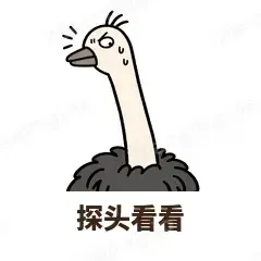 探头看看 - 心虚鸵鸟表情